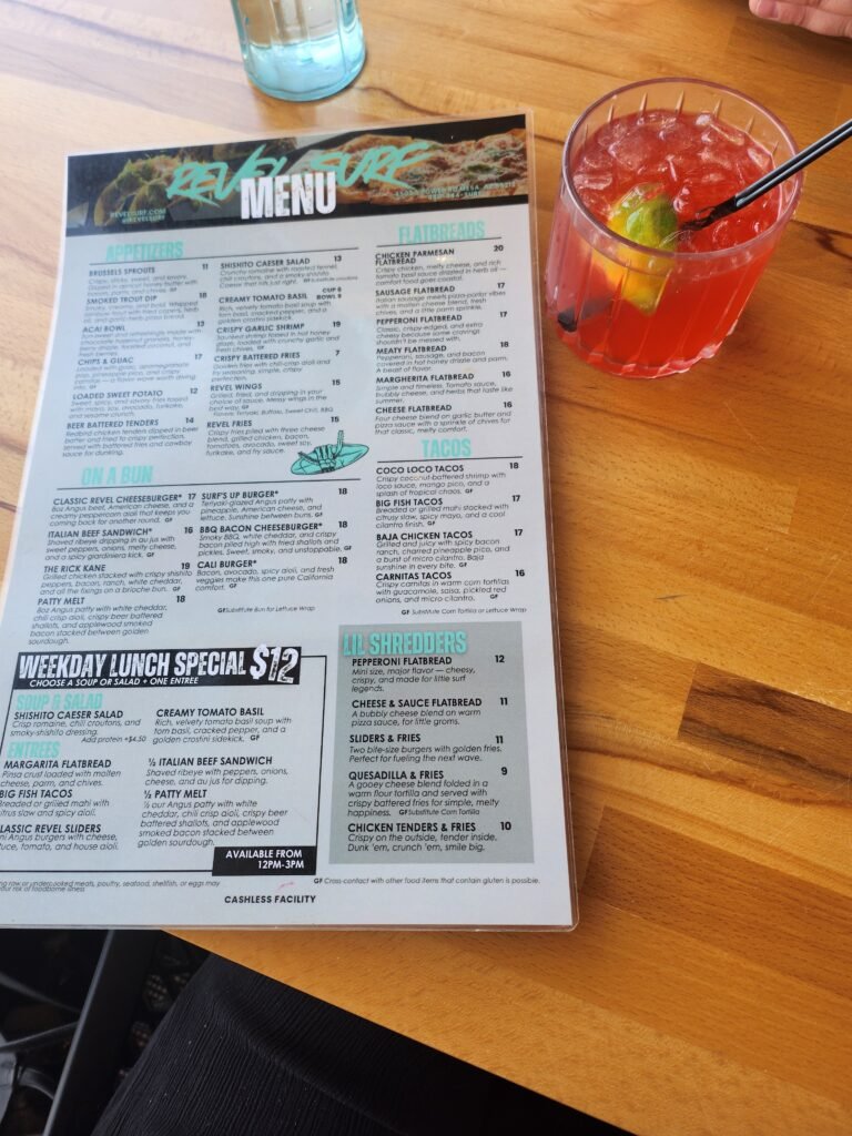revel surf menu