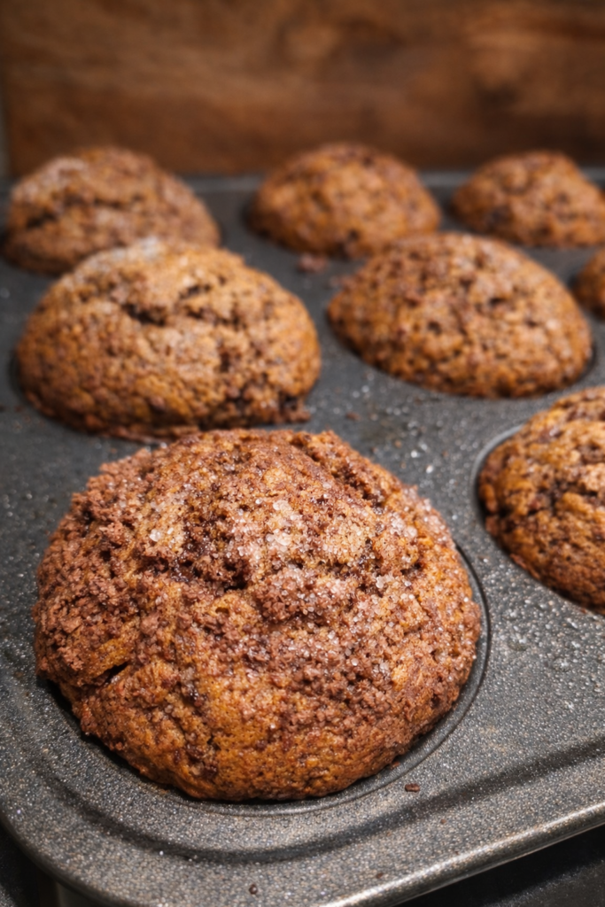 freshly baked banana chocolate chip muffins